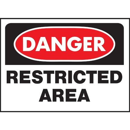 Hy-Ko Danger Restricted Area Sign 10" x 14", 5PK, A00808 A00808